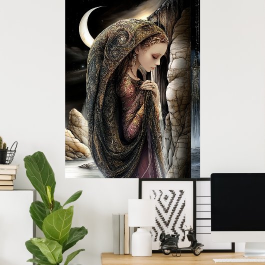 FD2 Enchanted Crescent Moon Goddess 10 Poster (Thuiskantoor)
