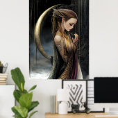 FD2 Enchanted Crescent Moon Goddess 11 Poster (Bureau à domicile)