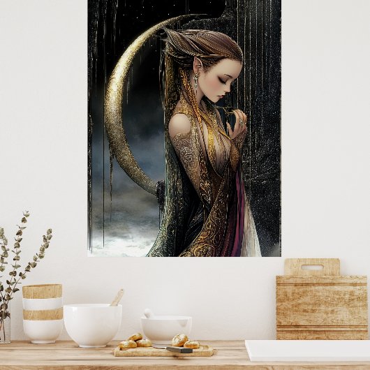 FD2 Enchanted Crescent Moon Goddess 11 Poster (Cuisine)