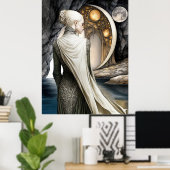 FD2 Enchanted Crescent Moon Goddess 12 Poster (Thuiskantoor)