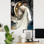 FD2 Enchanted Crescent Moon Goddess 14 Poster (Thuiskantoor)