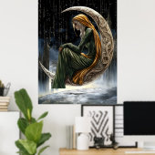 FD2 Enchanted Crescent Moon Goddess  18  Poster (Bureau à domicile)