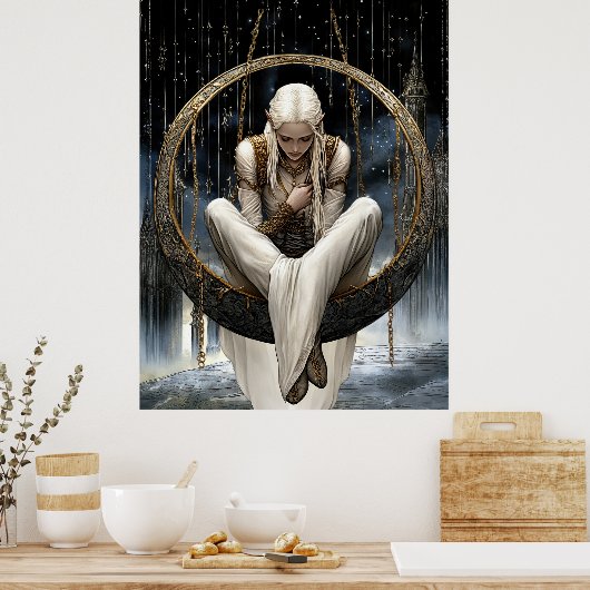 FD2 Enchanted Crescent Moon Goddess  19  Poster (Keuken)