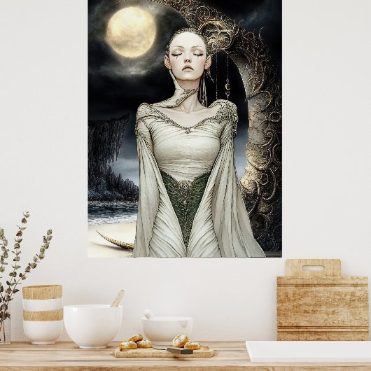 FD2 Enchanted Crescent Moon Goddess 1 Poster (Keuken)