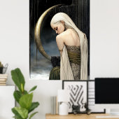 FD2 Enchanted Crescent Moon Goddess 23 Poster (Bureau à domicile)