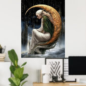 FD2 Enchanted Crescent Moon Goddess  24 Poster (Bureau à domicile)