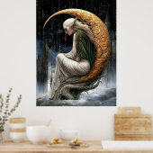 FD2 Enchanted Crescent Moon Goddess  24 Poster (Cuisine)