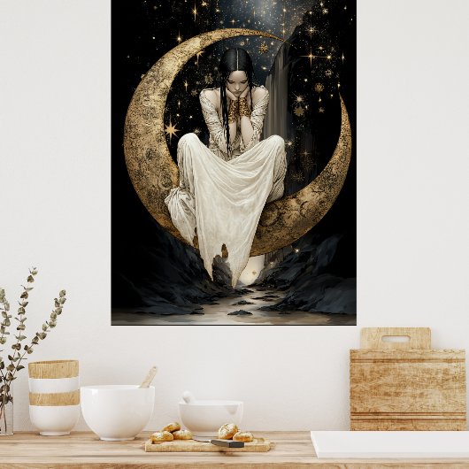 FD2 Enchanted Crescent Moon Goddess  25  Poster (Keuken)