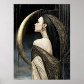 FD2 Enchanted Crescent Moon Goddess  26  Poster (Voorkant)