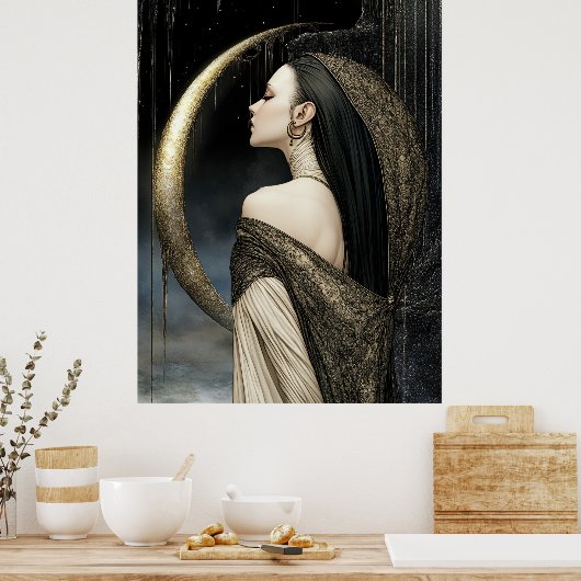 FD2 Enchanted Crescent Moon Goddess  26  Poster (Keuken)