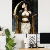 FD2 Enchanted Crescent Moon Goddess 28 Poster (Bureau à domicile)