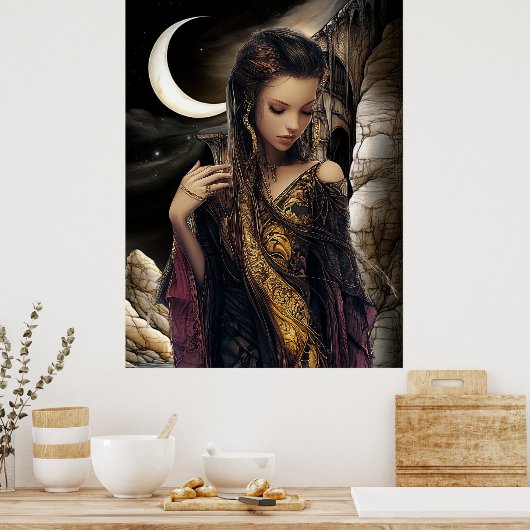 FD2 Enchanted Crescent Moon Goddess 2 Poster (Keuken)