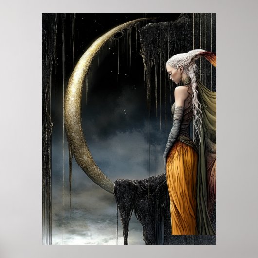 FD2 Enchanted Crescent Moon Goddess  30  Affiche (Devant)