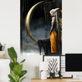 FD2 Enchanted Crescent Moon Goddess 30 Poster (Bureau à domicile)