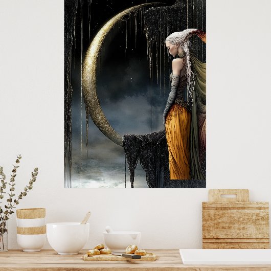 FD2 Enchanted Crescent Moon Goddess 30 Poster (Cuisine)