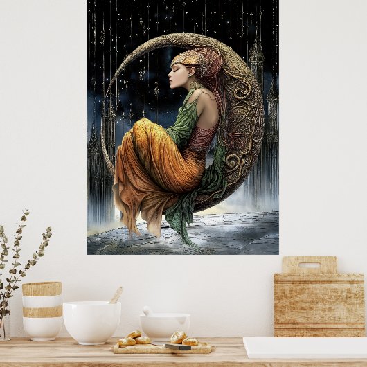 FD2 Enchanted Crescent Moon Goddess 31 Poster (Keuken)