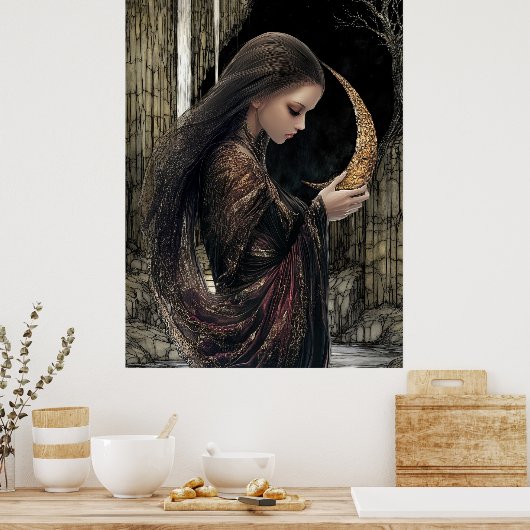 FD2 Enchanted Crescent Moon Goddess 3 Poster (Cuisine)