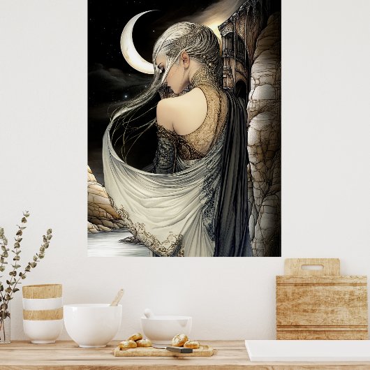 FD2 Enchanted Crescent Moon Goddess 5 Poster (Cuisine)