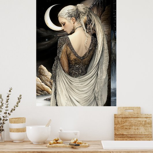 FD2 Enchanted Crescent Moon Goddess 7 Poster (Keuken)