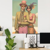 *~* FD2 Liefde Romantische Retro Boho Paar 18 Poster (Thuiskantoor)