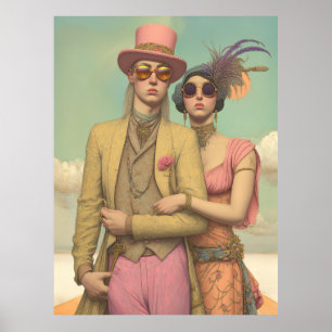 *~* FD2 Liefde Romantische Retro Boho Paar 18 Poster