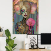 *~* FD2 Ornate Nouveau Fantasy Ethereal Woman  6-1 Poster (Thuiskantoor)