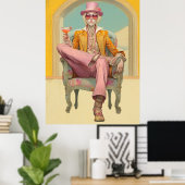 *~* FD2 Stijlvolle Eclectische Boho MAN Cocktail 2 Poster (Thuiskantoor)
