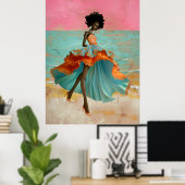 *~* FD2 Tropische GODIN Zwarte Vrouw Levendig 39 Poster (Thuiskantoor)