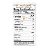 FDA Conforme Nutrition Honey Étiquette 2022 (Devant)