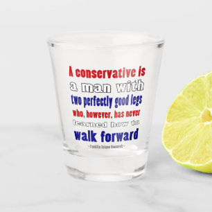 FDR definieert conservatieven in rood wit blauw do Shot Glas