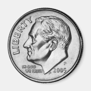 FDR Dime Coin magnet. Magneet