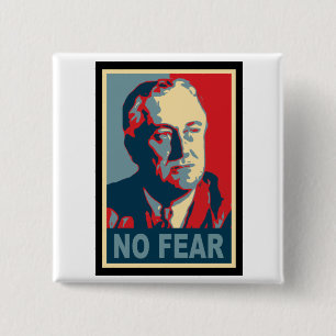 FDR Geen angst Vierkante Button 5,1 Cm