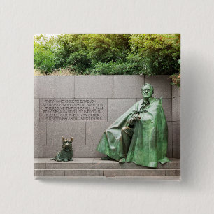 FDR Memorial in Washington DC Vierkante Button 5,1 Cm