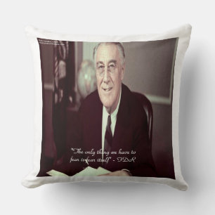 FDR & Niets om bang voor te zijn Quote Katoenen Wo Kussen