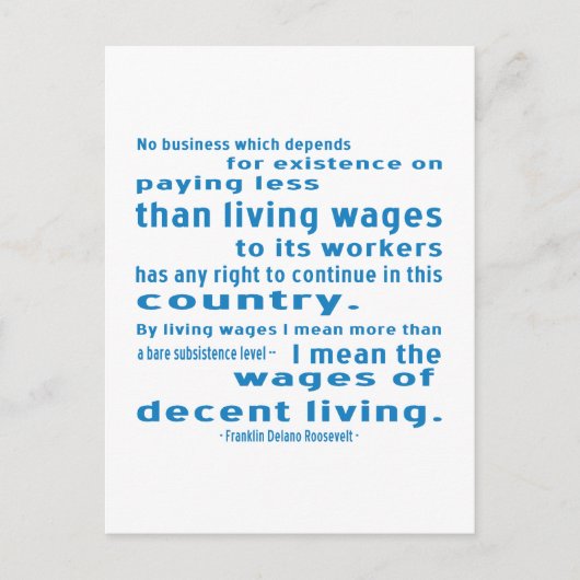 FDR over lonen Briefkaart (Voorkant)