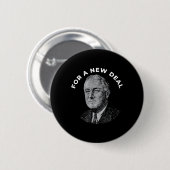 Fdr President Franklin Roosevelt New Ronde Button 5,7 Cm (Voorkant /achterkant)