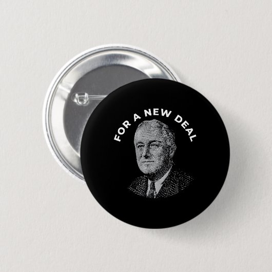 Fdr President Franklin Roosevelt New Ronde Button 5,7 Cm (Voorkant /achterkant)