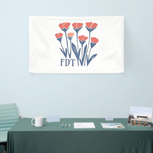 FDT Bloemengroen Subtiel Vrouwelijk Boho Anti-Trum Spandoek