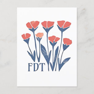 FDT Bloemengroene Fijne Vrouwelijke Boho Anti-Trum Aankondigingskaart