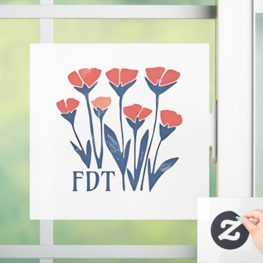 FDT Bloemenguirlande Subtiel Vrouwelijk Boho Anti- Raamsticker (Huis)