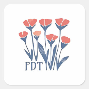 FDT Bloemenkrans Subtiele Vrouwelijke Boho Anti-Tr Vierkante Sticker