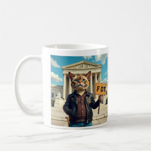 FDT Cat in Leather Jacket Koffiemok