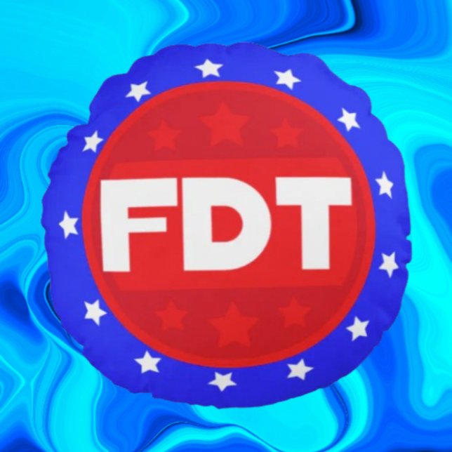FDT | Coussin de relevé rond rouge, blanc et bleu (Créateur téléchargé)