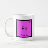 Fe - Feminist Funny Chemistry Element Symbol T-shi Koffiemok (Links)