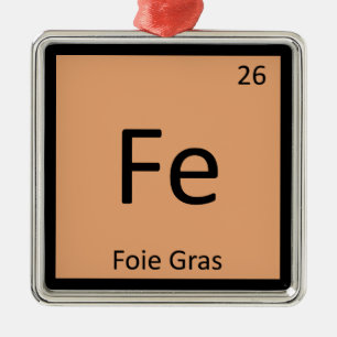 Fe - Foie Gras Scheikunde Periodiek Systeem Symboo Metalen Ornament