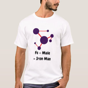 Fe + Male is gelijk aan ijzer Man Paarse T-shirt