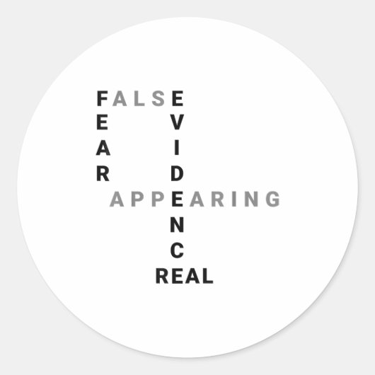 Fear False Evidence Appearing Real Motivational  Ronde Sticker (Voorkant)