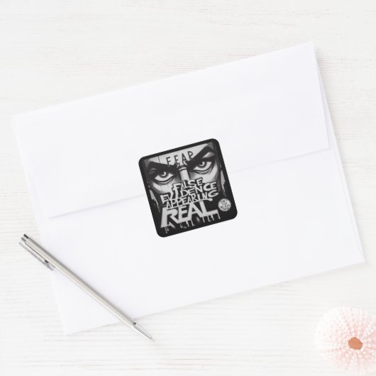 FEAR False Evidon lijkt echt Vierkante Sticker (Envelop)