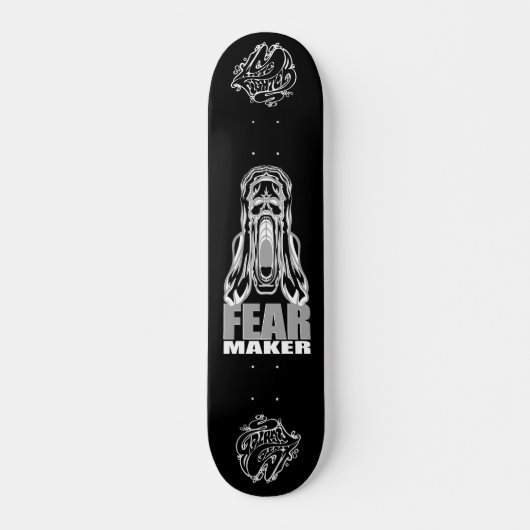 "FEAR MAKER – Horror Scream Skull Skateboard Deck" (Voorkant)