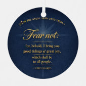 Fear Not Christmas 2026 Scripture Gold Typography Metalen Ornament (Voorkant)